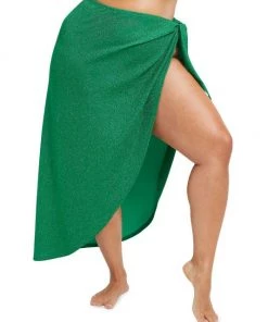 GOOD AMERICAN Glitter Tie Sarong Silver -GOOD AMERICAN Sales unnamed file 2