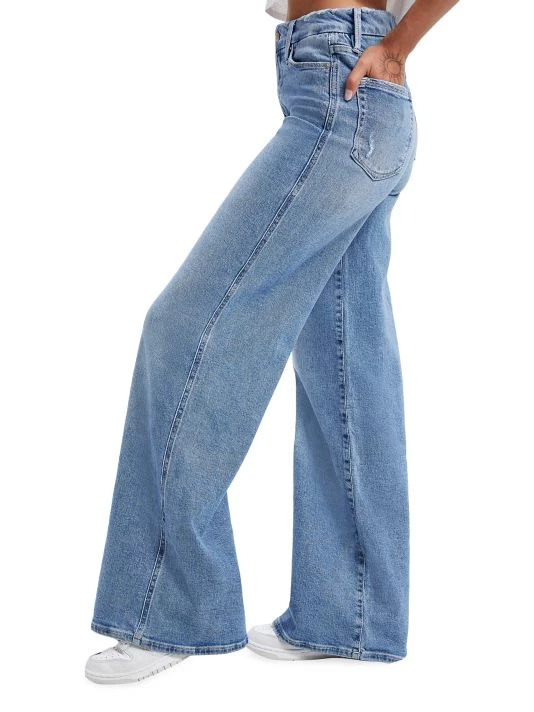 GOOD AMERICAN Good Stacked Flared Leg Jeans 6 GOOD AMERICAN Good Stacked Flared Leg Jeans - Image 6