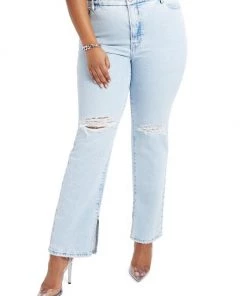 GOOD AMERICAN Good Boy Distressed High-Waisted Stretch Jeans -GOOD AMERICAN Sales unnamed file 220
