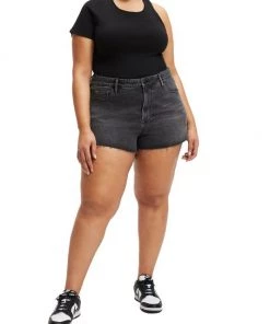 GOOD AMERICAN Good '90s Step-Hem Cut-Off Stretch Jean Shorts 12 GOOD AMERICAN Good '90s Step-Hem Cut-Off Stretch Jean Shorts -GOOD AMERICAN Sales unnamed file 230