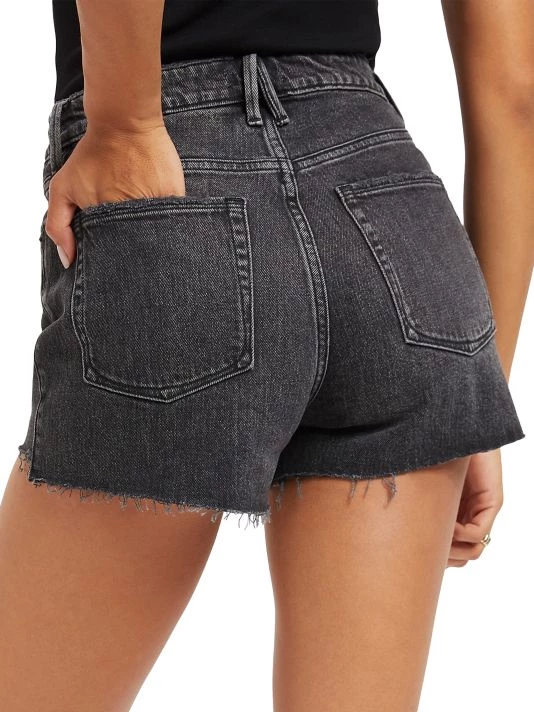 GOOD AMERICAN Good '90s Step-Hem Cut-Off Stretch Jean Shorts 6 GOOD AMERICAN Good '90s Step-Hem Cut-Off Stretch Jean Shorts - Image 6