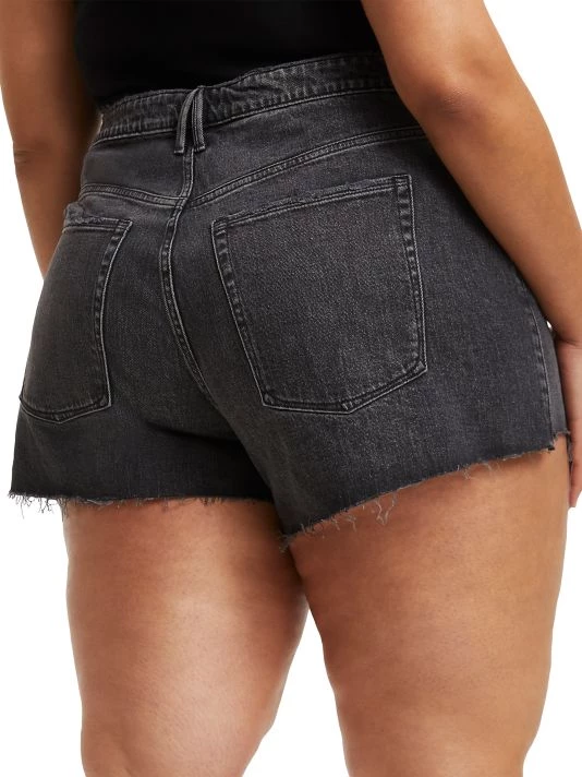 GOOD AMERICAN Good '90s Step-Hem Cut-Off Stretch Jean Shorts 9 GOOD AMERICAN Good '90s Step-Hem Cut-Off Stretch Jean Shorts - Image 9