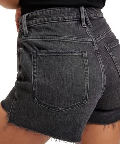 GOOD AMERICAN Good '90s Step-Hem Cut-Off Stretch Jean Shorts 19 GOOD AMERICAN Good '90s Step-Hem Cut-Off Stretch Jean Shorts -GOOD AMERICAN Sales unnamed file 237