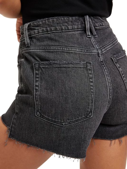 GOOD AMERICAN Good '90s Step-Hem Cut-Off Stretch Jean Shorts 10 GOOD AMERICAN Good '90s Step-Hem Cut-Off Stretch Jean Shorts - Image 10