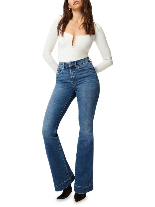 GOOD AMERICAN Good Legs High-Rise Stretch Flare Jeans 2 GOOD AMERICAN Good Legs High-Rise Stretch Flare Jeans - Image 2