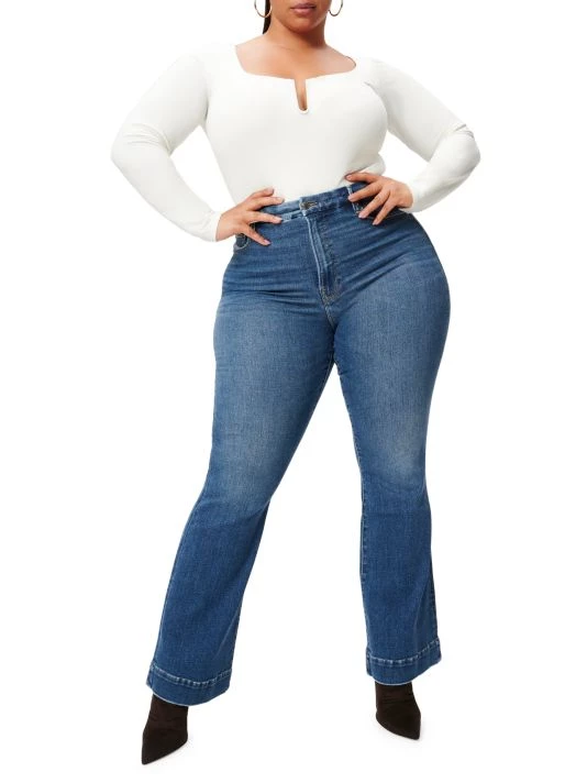 GOOD AMERICAN Good Legs High-Rise Stretch Flare Jeans 3 GOOD AMERICAN Good Legs High-Rise Stretch Flare Jeans - Image 3