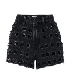 GOOD AMERICAN Good '90s Distressed Shorts