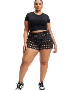 GOOD AMERICAN Good '90s Distressed Shorts -GOOD AMERICAN Sales unnamed file 285