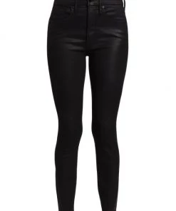GOOD AMERICAN Good Legs High-Rise Coated Skinny Jeans