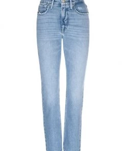 GOOD AMERICAN Good Straight Frayed Jeans