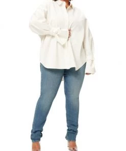 GOOD AMERICAN High-Low Poplin Shirt 13 GOOD AMERICAN High-Low Poplin Shirt -GOOD AMERICAN Sales unnamed file 379