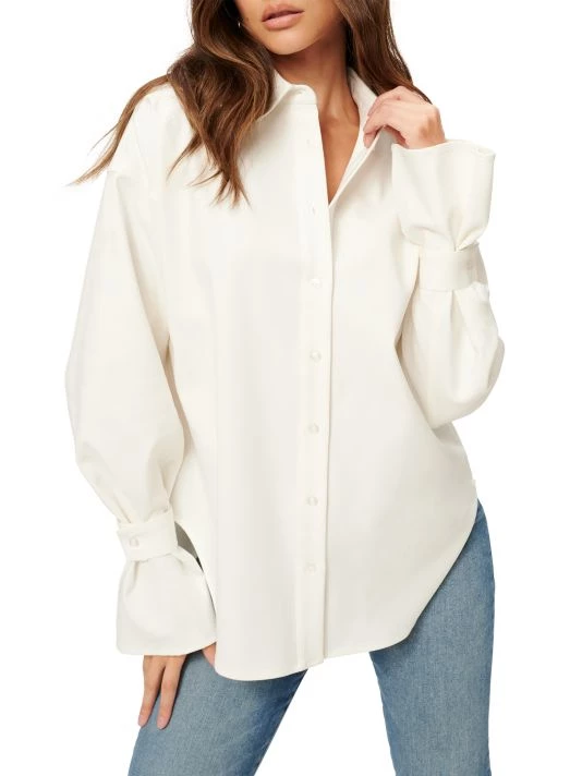 GOOD AMERICAN High-Low Poplin Shirt 4 GOOD AMERICAN High-Low Poplin Shirt - Image 4