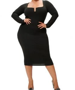 GOOD AMERICAN U-Neck Bodycon Midi Dress -GOOD AMERICAN Sales unnamed file 404