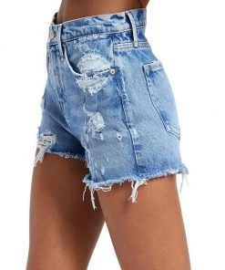 GOOD AMERICAN Good '90s High-Waisted Distressed Denim Shorts -GOOD AMERICAN Sales unnamed file 45