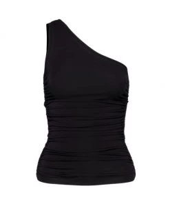 GOOD AMERICAN Ruched One-Shoulder Top