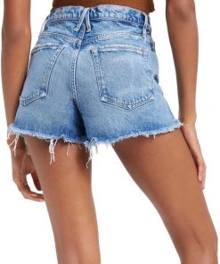 GOOD AMERICAN Good '90s High-Waisted Distressed Denim Shorts -GOOD AMERICAN Sales unnamed file 46