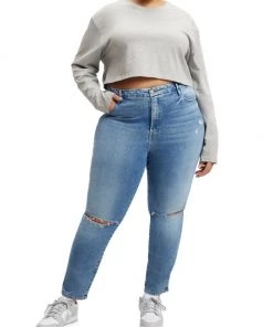 GOOD AMERICAN Good Classic High-Rise Distressed Stretch Slim Jeans -GOOD AMERICAN Sales unnamed file 479