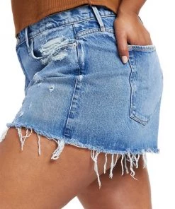 GOOD AMERICAN Good '90s High-Waisted Distressed Denim Shorts -GOOD AMERICAN Sales unnamed file 48