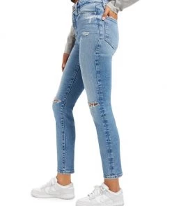GOOD AMERICAN Good Classic High-Rise Distressed Stretch Slim Jeans -GOOD AMERICAN Sales unnamed file 481
