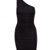 GOOD AMERICAN Ruched One-Shoulder Mini Dress