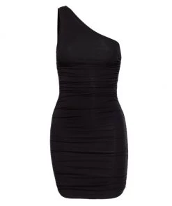 GOOD AMERICAN Ruched One-Shoulder Mini Dress