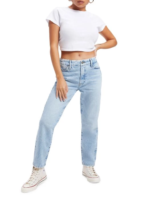 GOOD AMERICAN Good Girlfriend High-Rise Straight-Leg Jeans 2 GOOD AMERICAN Good Girlfriend High-Rise Straight-Leg Jeans - Image 2