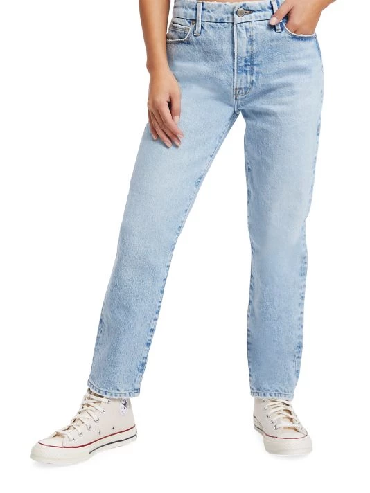 GOOD AMERICAN Good Girlfriend High-Rise Straight-Leg Jeans 4 GOOD AMERICAN Good Girlfriend High-Rise Straight-Leg Jeans - Image 4