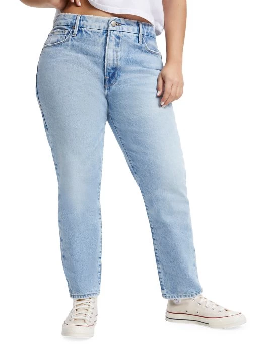 GOOD AMERICAN Good Girlfriend High-Rise Straight-Leg Jeans 7 GOOD AMERICAN Good Girlfriend High-Rise Straight-Leg Jeans - Image 7