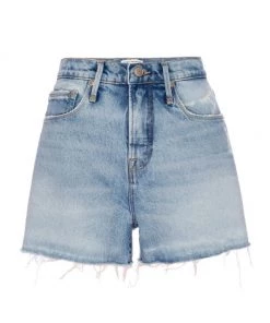 GOOD AMERICAN Good '90s High-Waisted Split-Pocket Denim Shorts