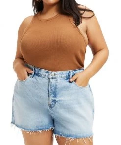 GOOD AMERICAN Good '90s High-Waisted Split-Pocket Denim Shorts -GOOD AMERICAN Sales unnamed file 634