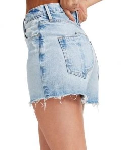 GOOD AMERICAN Good '90s High-Waisted Split-Pocket Denim Shorts -GOOD AMERICAN Sales unnamed file 636