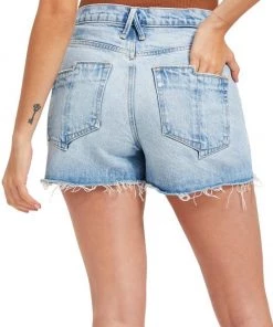GOOD AMERICAN Good '90s High-Waisted Split-Pocket Denim Shorts -GOOD AMERICAN Sales unnamed file 637