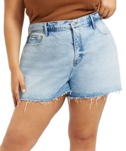 GOOD AMERICAN Good '90s High-Waisted Split-Pocket Denim Shorts -GOOD AMERICAN Sales unnamed file 638