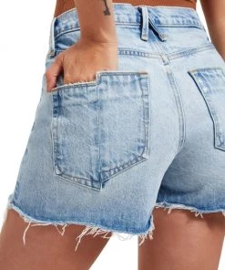 GOOD AMERICAN Good '90s High-Waisted Split-Pocket Denim Shorts -GOOD AMERICAN Sales unnamed file 641
