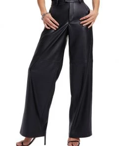 GOOD AMERICAN Wide-Leg Faux Leather Trousers -GOOD AMERICAN Sales unnamed file 650