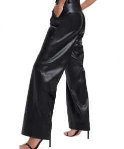 GOOD AMERICAN Wide-Leg Faux Leather Trousers -GOOD AMERICAN Sales unnamed file 651
