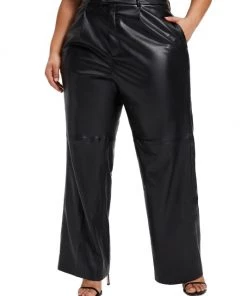 GOOD AMERICAN Wide-Leg Faux Leather Trousers -GOOD AMERICAN Sales unnamed file 653