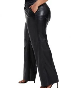 GOOD AMERICAN Wide-Leg Faux Leather Trousers -GOOD AMERICAN Sales unnamed file 654