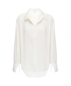 GOOD AMERICAN Plissé Oversized Shirt