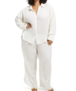 GOOD AMERICAN Plissé Oversized Shirt -GOOD AMERICAN Sales unnamed file 697