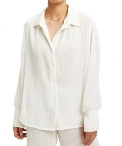 GOOD AMERICAN Plissé Oversized Shirt -GOOD AMERICAN Sales unnamed file 698