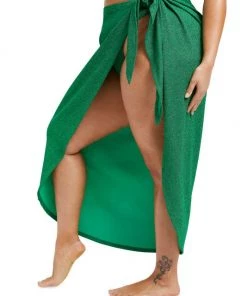 GOOD AMERICAN Glitter Tie Sarong Silver -GOOD AMERICAN Sales unnamed file 7