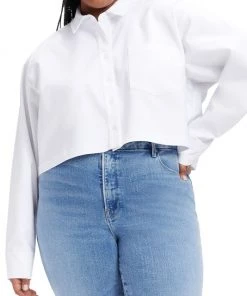 GOOD AMERICAN Boxy Crop Shirt 11 GOOD AMERICAN Boxy Crop Shirt -GOOD AMERICAN Sales unnamed file 753