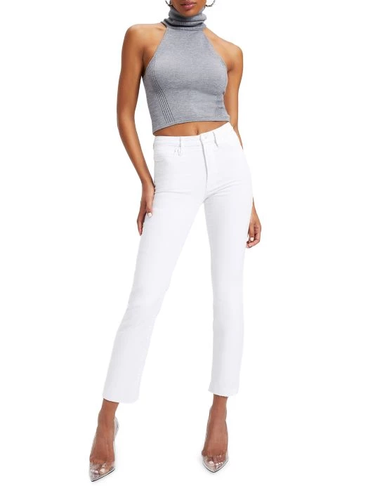 GOOD AMERICAN Good Straight-Leg Raw Jeans 2 GOOD AMERICAN Good Straight-Leg Raw Jeans - Image 2