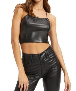 GOOD AMERICAN Vacay Strappy Faux Leather Top -GOOD AMERICAN Sales unnamed file 792
