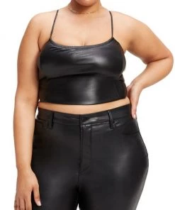 GOOD AMERICAN Vacay Strappy Faux Leather Top -GOOD AMERICAN Sales unnamed file 796