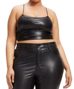GOOD AMERICAN Vacay Strappy Faux Leather Top -GOOD AMERICAN Sales unnamed file 797