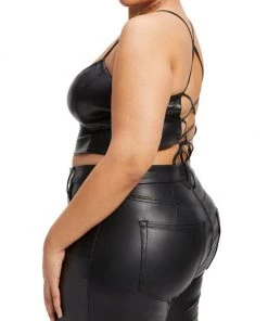 GOOD AMERICAN Vacay Strappy Faux Leather Top -GOOD AMERICAN Sales unnamed file 798