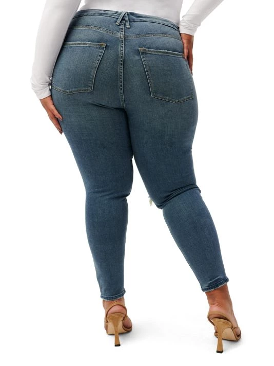 GOOD AMERICAN Good High-Rise Distressed Stretch Sculpting Skinny Jeans 10 GOOD AMERICAN Good High-Rise Distressed Stretch Sculpting Skinny Jeans - Image 10