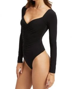 GOOD AMERICAN Ruched Square Sweetheart Bodysuit -GOOD AMERICAN Sales unnamed file 852